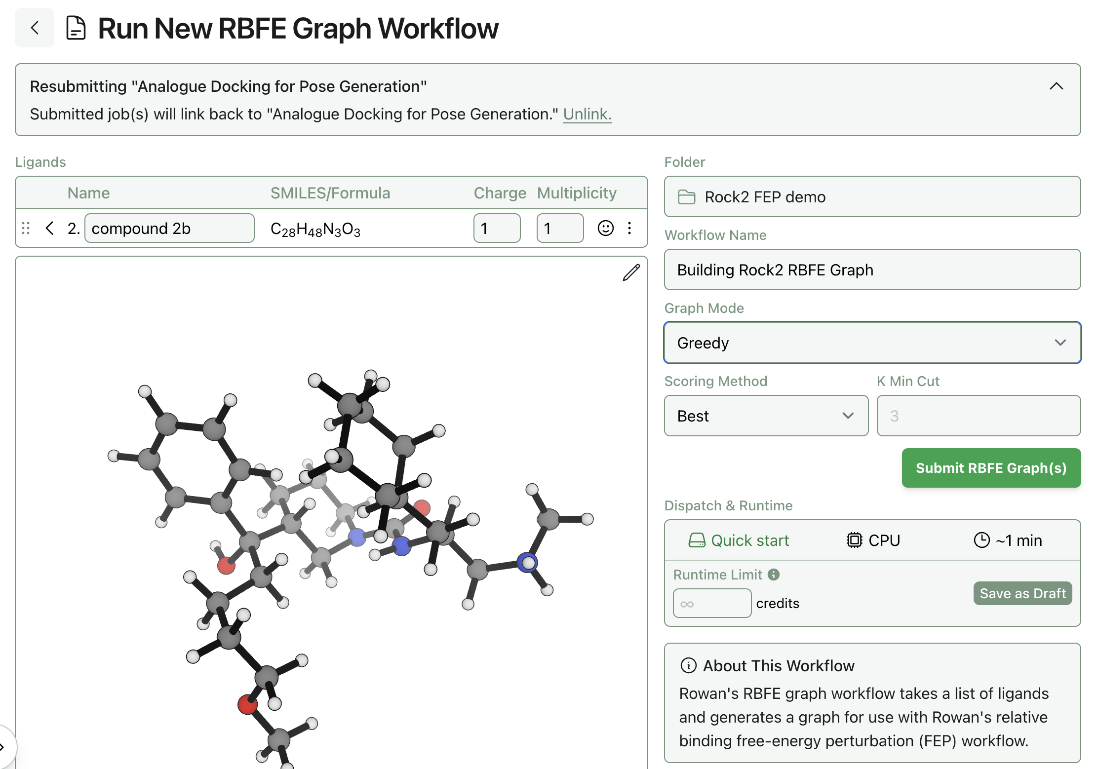 A screenshot of selecting to share a workflow on Rowan.