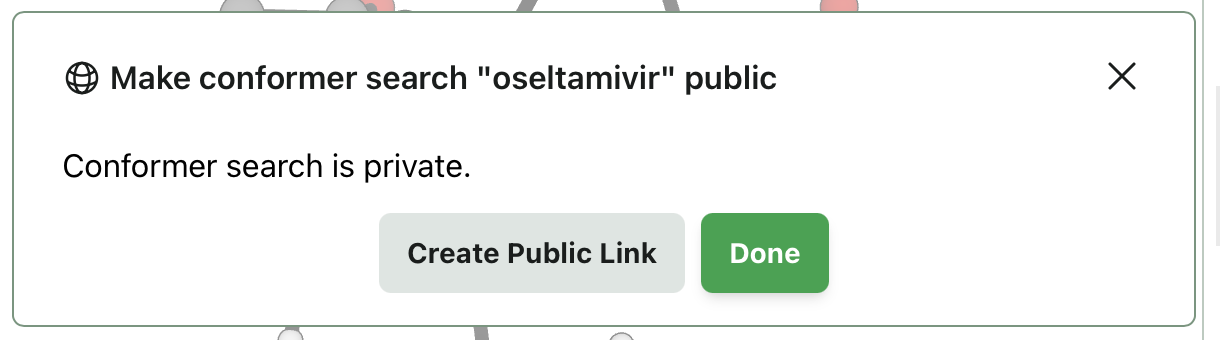 A screenshot of creating a public link on Rowan.
