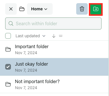 The move icon can be used to move all selected items